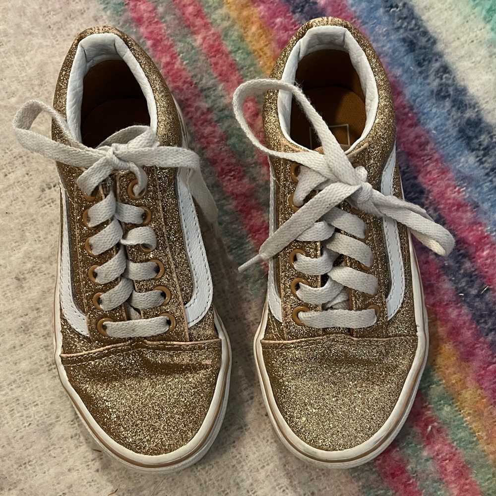 Vans Gold Glitter Kids Sneakers
